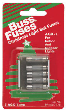 Bussmann  AGX-7 Christmas Light String Fuse, 125V/7A- 5 pack