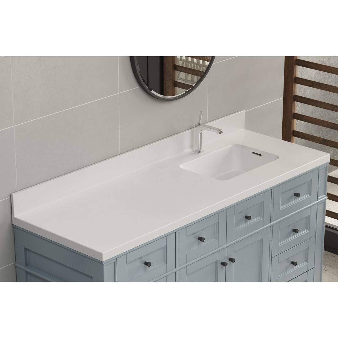 Dyconn Faucet 63 inch Solid Surface Vanity Top, White