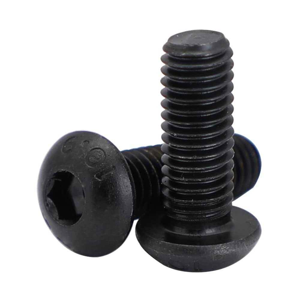 MewuDecor M6 x 16mm Button Head Hex Socket Cap Screws Bolts, 10.9 Grade Alloy Steel, Black Oxide Finish, Fully Threaded, 25 Pcs