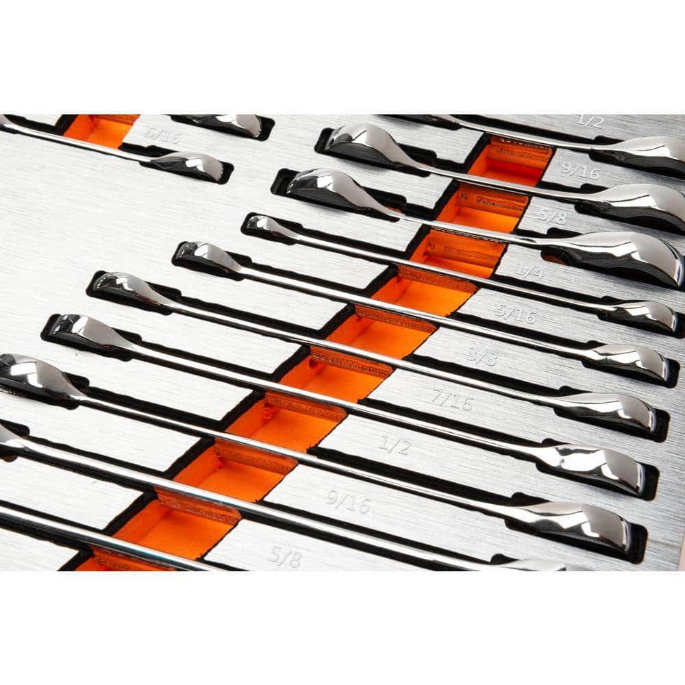 GearWrench 1006452346 SAE/Metric Standard and Stubby Combination Ratcheting Wrench Set in Eva Tray (32-Piece)