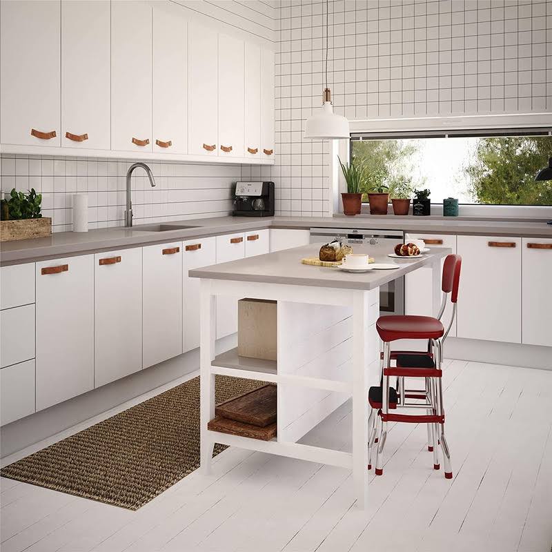 Cosco 11120RED1E Retro Counter Chair/Step Stool, Red