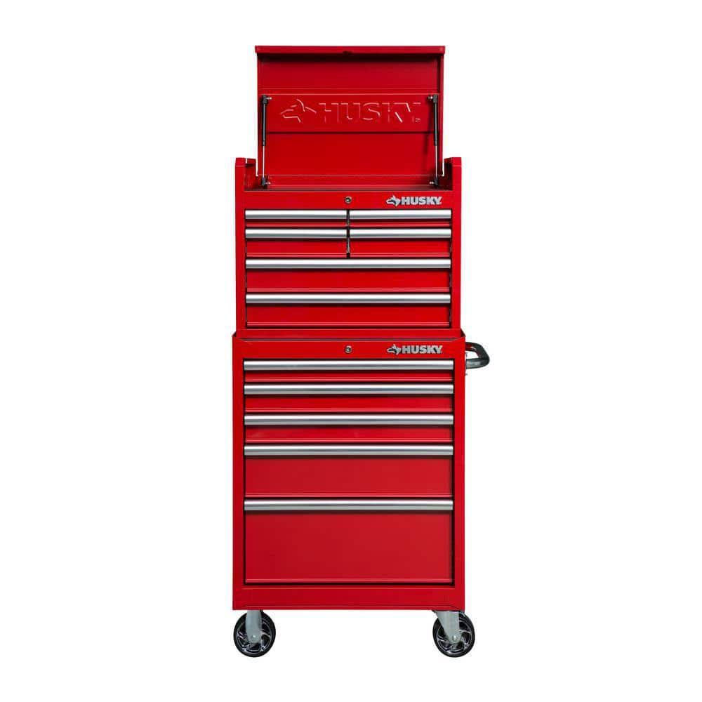 Husky 27 in. 11-Drawer Tool Chest and Cabinet Combo in Red