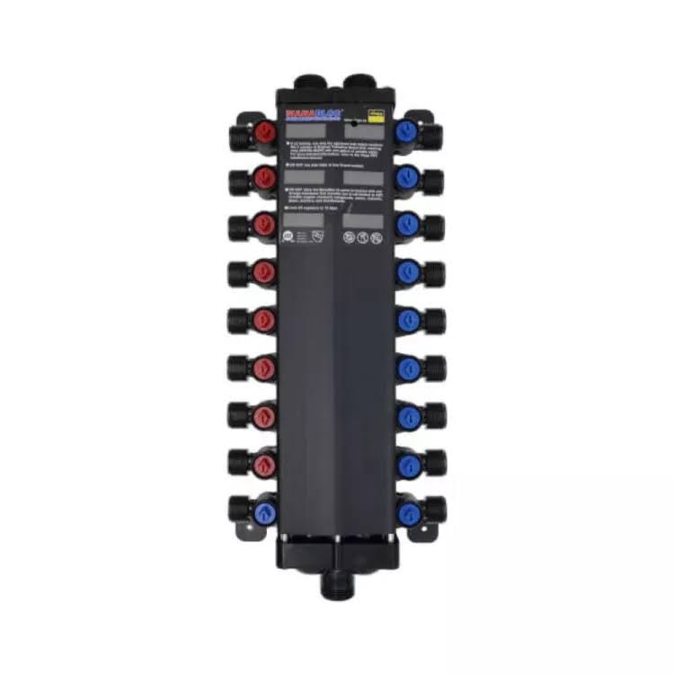 Viega 49615 Manabloc Standard 18-port, Less Outlet Adapters- 8 Hot/ 10 Cold