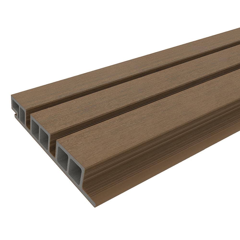 NewTechWood European Siding System 7.7 in. x 96 in. Composite Belgian Board Siding in Peruvian Teak