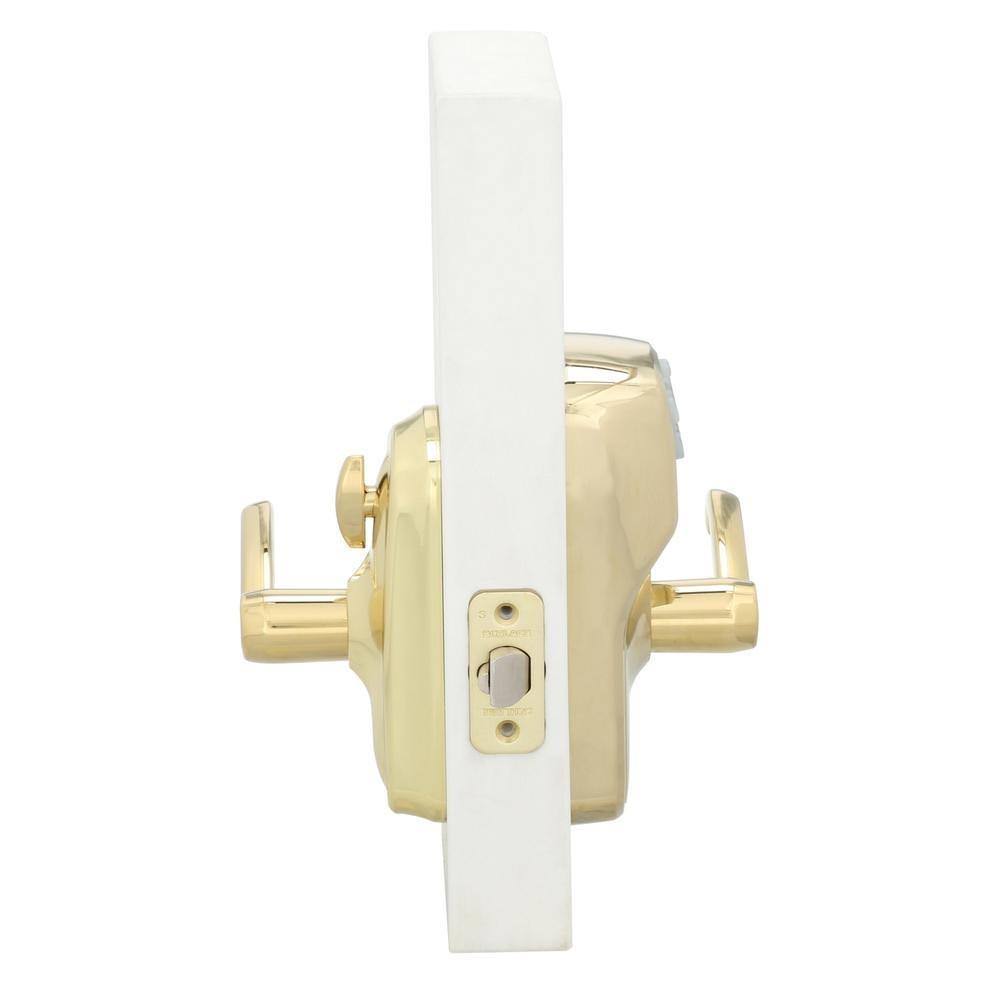 Schlage Plymouth Keypad Entry W/Flex-Lock with Flair Lever Bright Brass