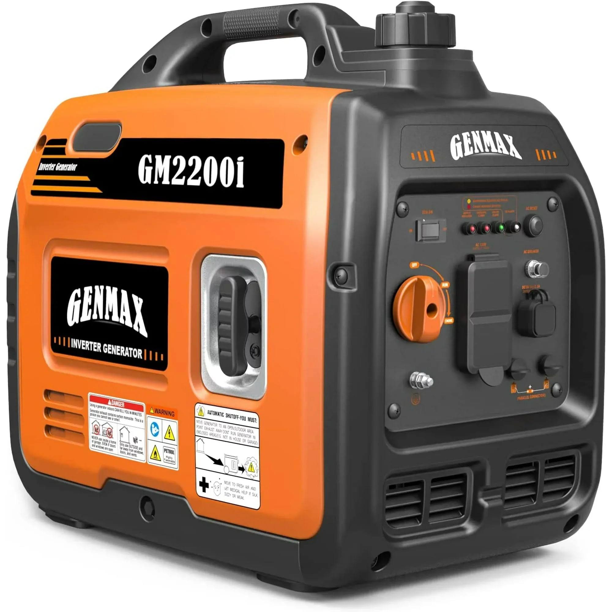 GENMAX Portable Inverter Generator,2200W Ultra-Quiet GAS Engine, EPA Compliant, Eco-Mode Feature, Ultra Lightweight for Backup Home Use & Camping