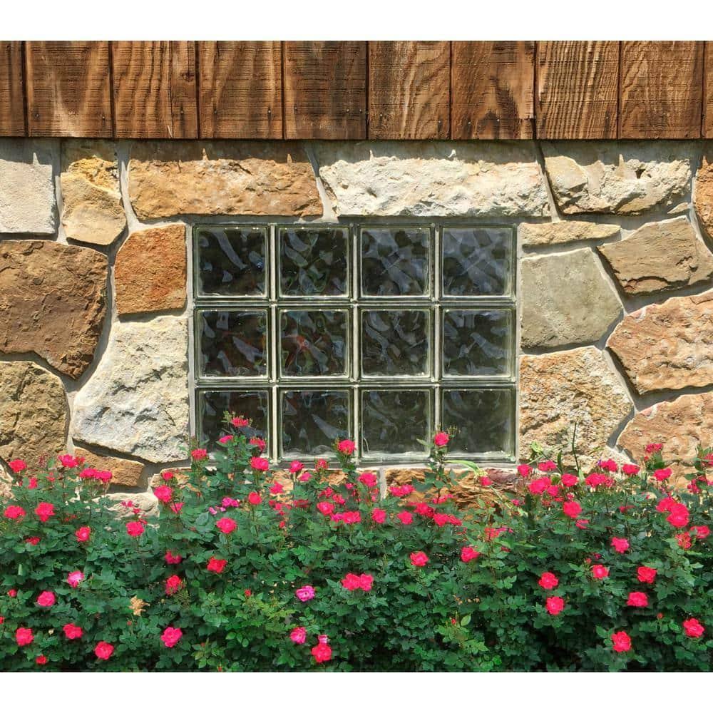 REDI2SET Wavy Glass 46.5-in x 11.5-in Frameless Replacement Glass Block Window in Clear | S4812DC