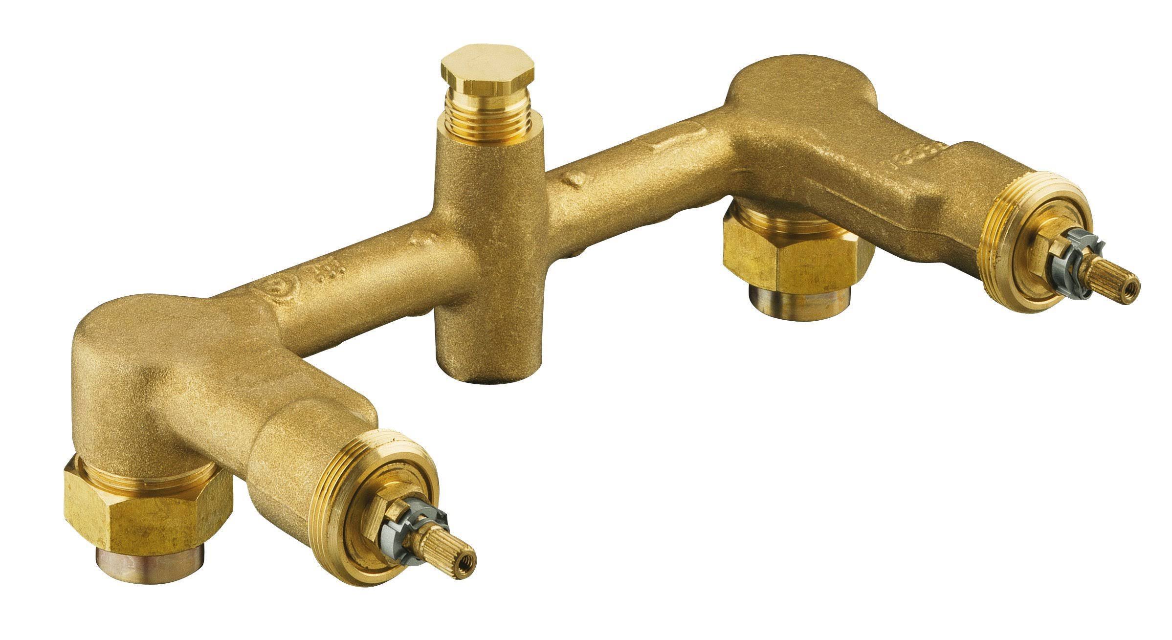 KOHLER K-302-K-NA Ceramic Wall-Mount Two-Handle Valve System