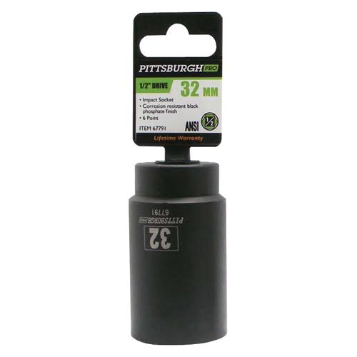 Pittsburgh 1/2 in. Drive 32mm Deep Impact Socket 67791