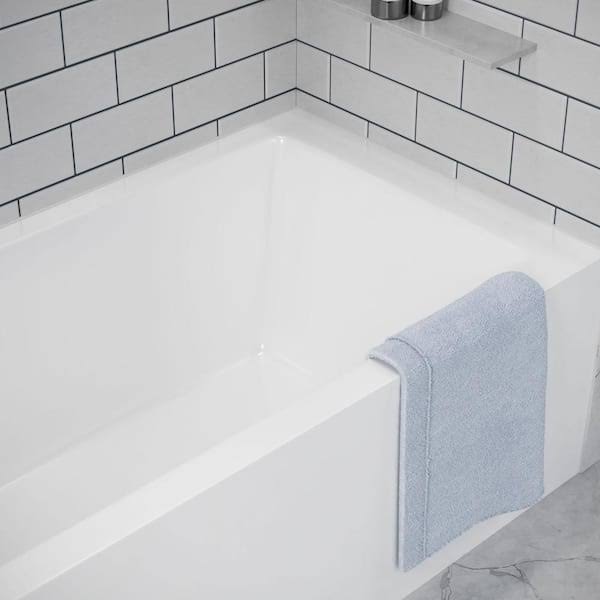 Wyndham Collection WCBTW16030L Grayley 60 x 30 inch Alcove Bathtub in White with Left-Hand Drain and Overflow Trim in Polished Chrome