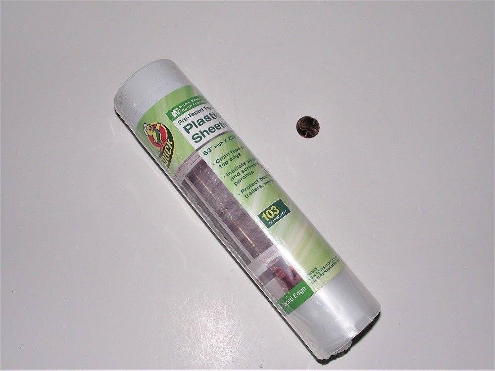 Duck Brand Plastic Sheeting with Pre-Taped Top Edge, Clear, 63 in. x 236 in.