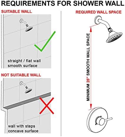 Egretshower Handheld Showerhead & Rain Shower Combo for Easy Reach , 27.5 inch Drill-Free Stainless Steel Slide Bar, 5?of 5-Setting Handheld Shower