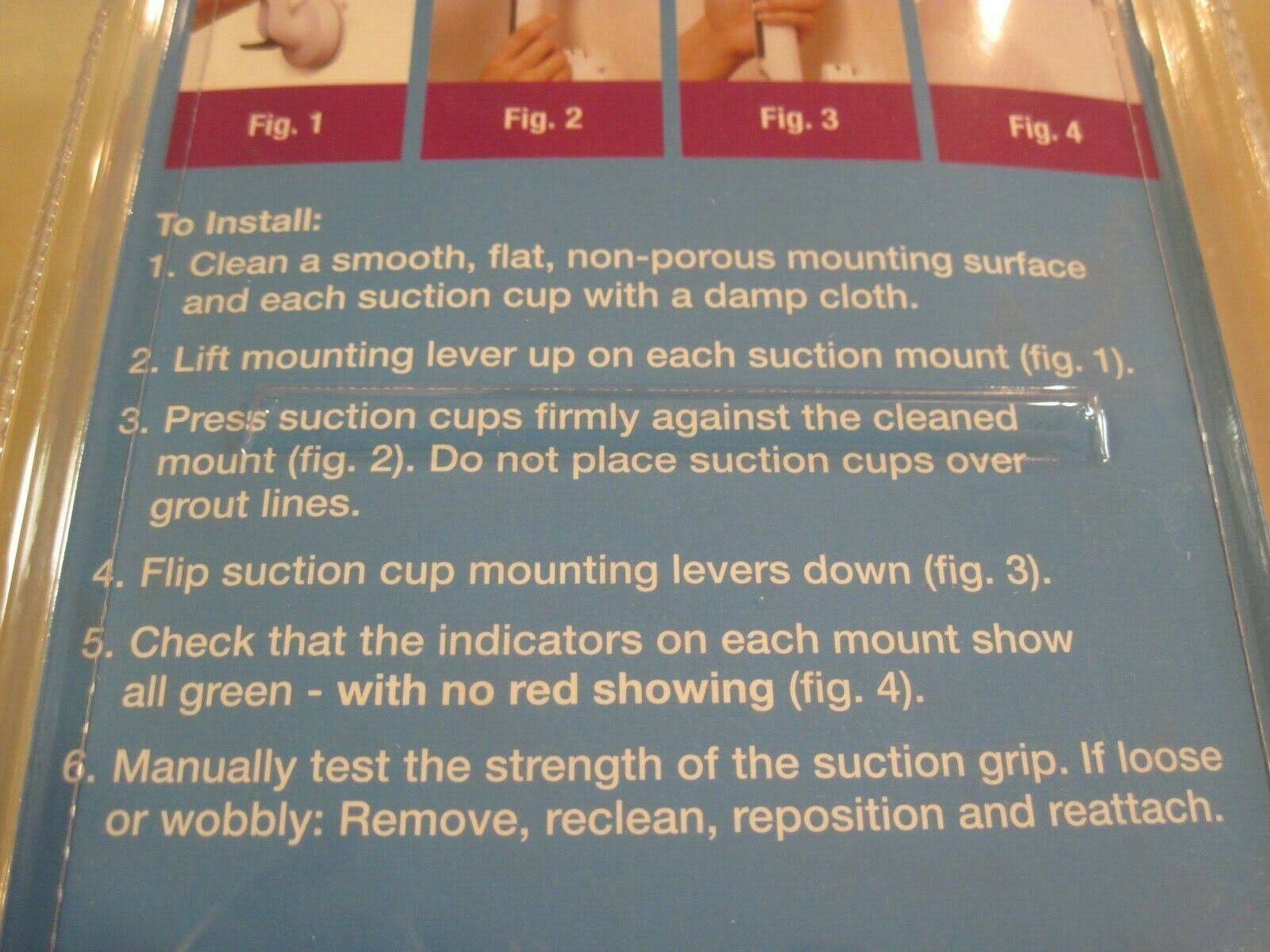 CVS Health Suction Grab Bar for Bathroom Safety White/Grey New in Box