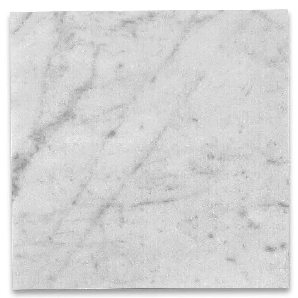 Carrara Marble 12 x 12 Honed Wall Floor Tile Venato Bianco White