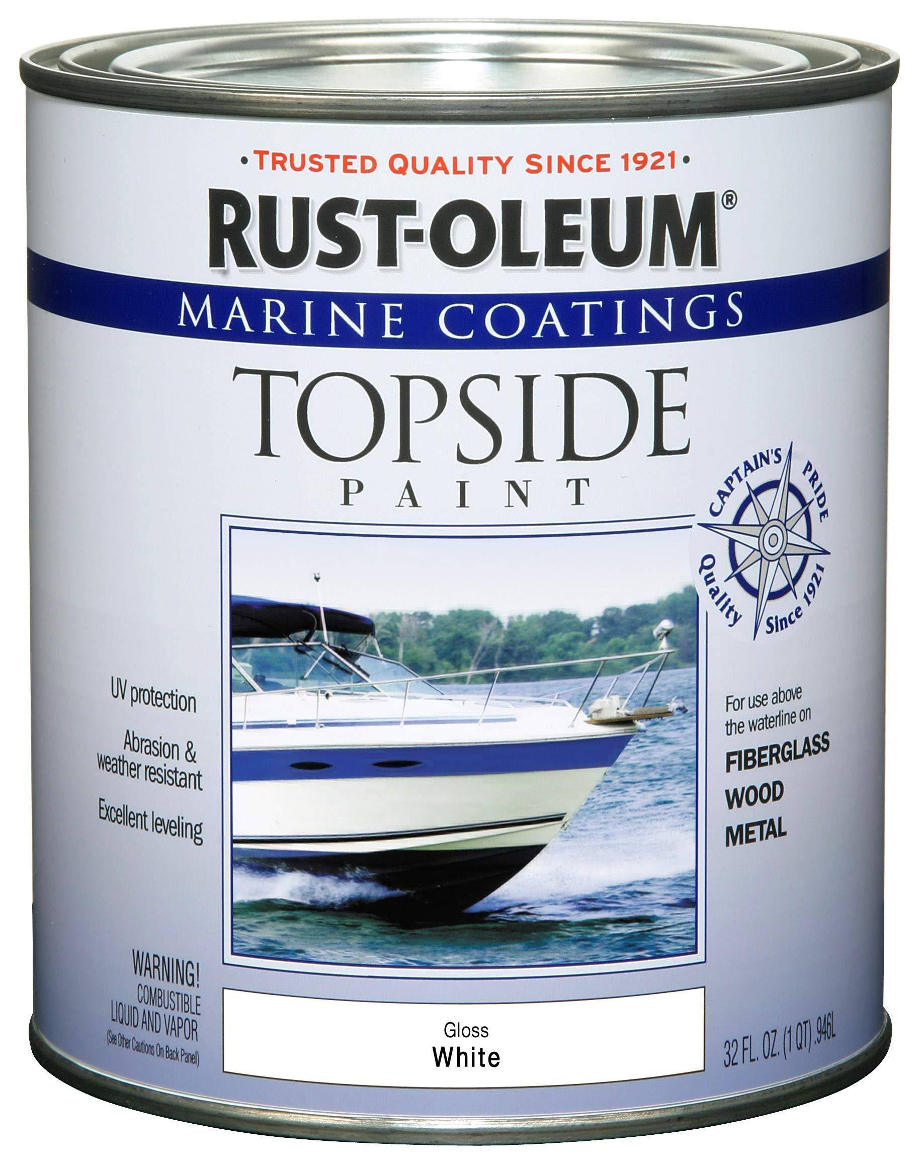 Rust Oleum 206999 Marine Topside Paint, Gloss White, 1 Quart