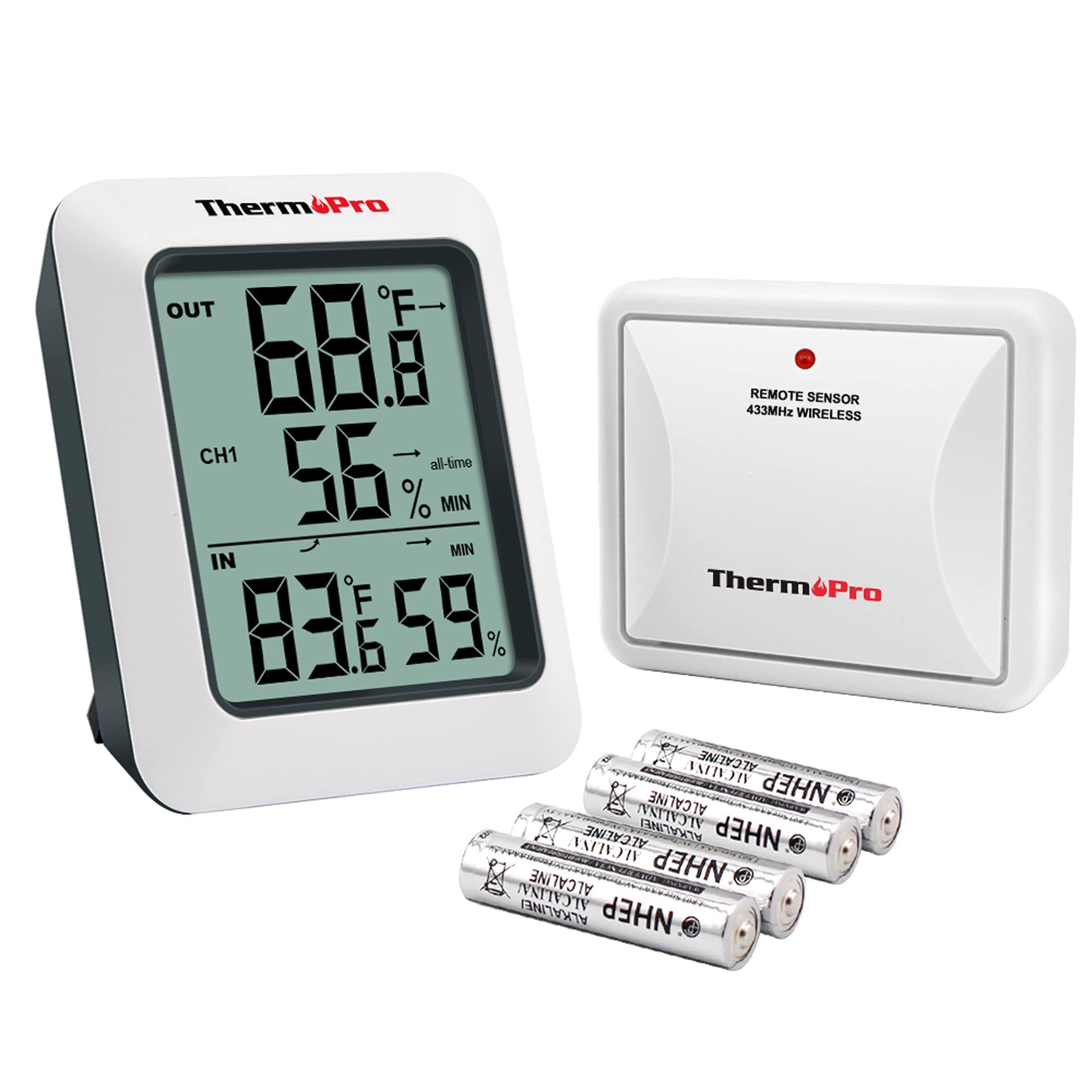 ThermoPro TP-60S Digital Hygrometer Indoor Outdoor Thermometer Humidity Monitor,