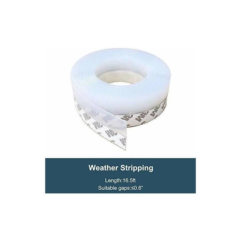 Gooswexmzl Silicone Seal Strip- Weather Stripping Door Window Seal-Door Strip Bottom Draft Stopper 16.5 Foot (25mm, Transparent)