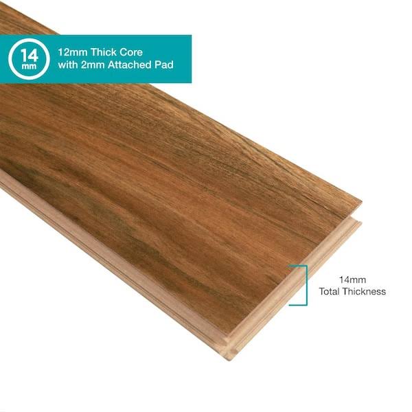 Pergo Defense+ Roselawn Teak 14 mm T x 5.2 in. W Waterproof Laminate Wood Flooring (13.7 sqft/case)