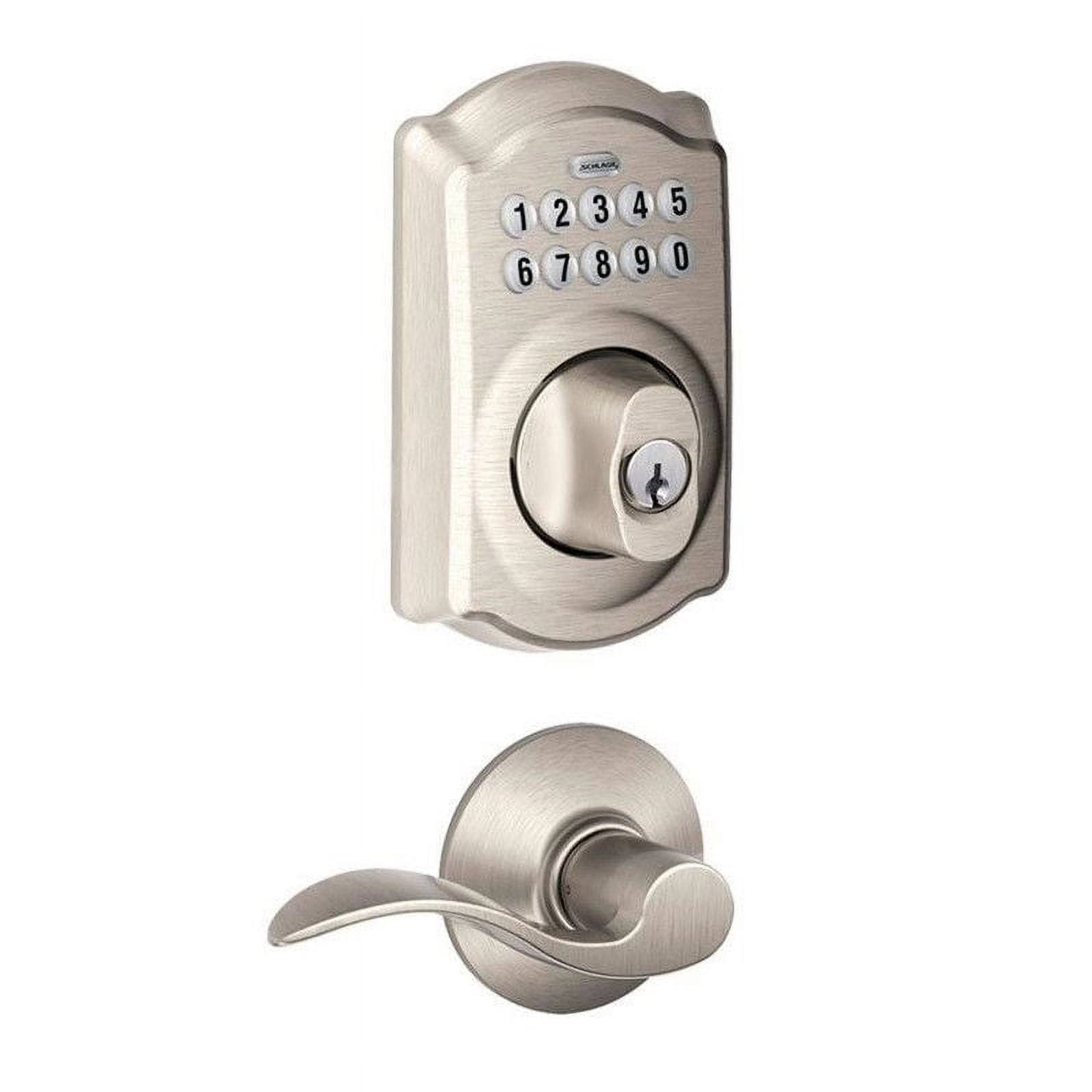 Schlage Camelot Keypad Combo Pack with Accent Lever- Satin Nickel