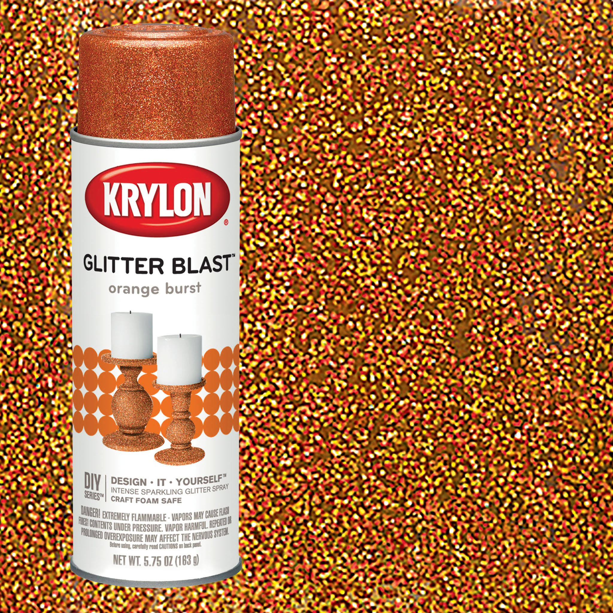 Krylon Orange Burst Glitter Blast Spray Paint 5.75 oz.