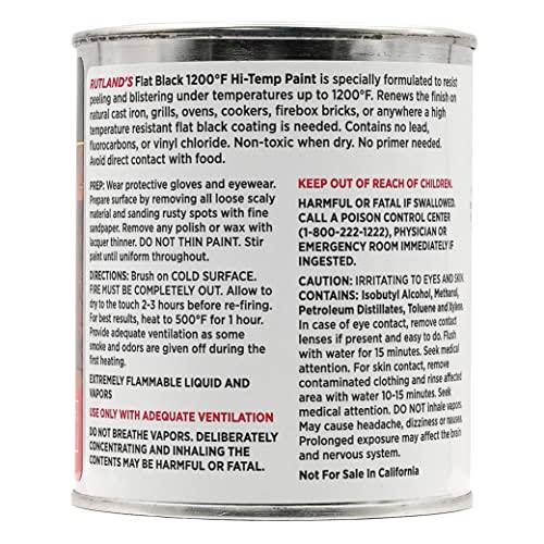 Rutland 1200-Degree F Brush-On Flat Stove Paint 16 Fluid Ounce Black