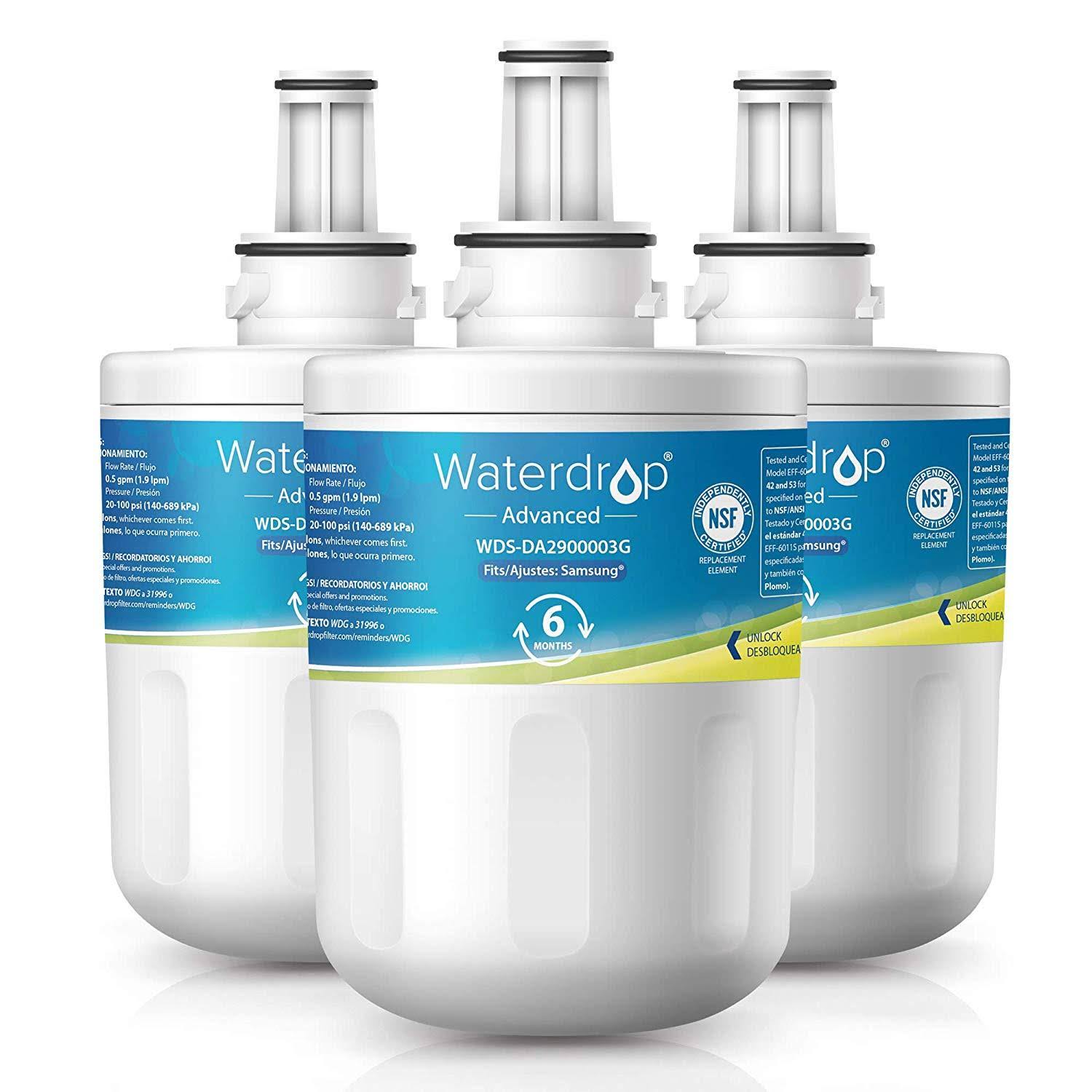 Waterdrop DA29-00003G Refrigerator Water Filter Replacement for Samsung Da29-00003g, Aqua-Pure Plus Da29-00003b, Hafcu1, Da29-00003a (3 Pack)