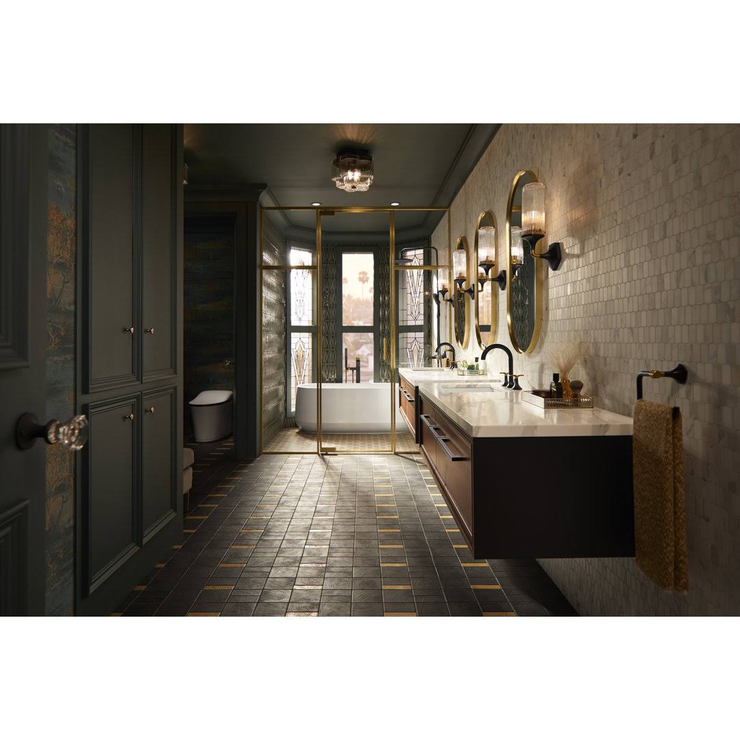 Kohler HydroRail-R Occasion Arch Shower Column Kit with Rainhead and Handshower, 1.75 GPM, 27118-G, Matte Black