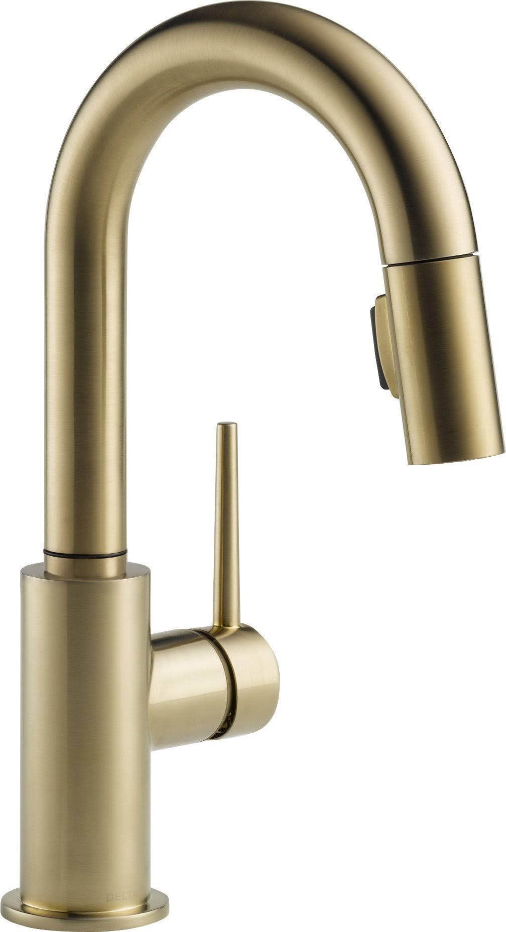 Delta Faucet Trinsic Single Handle Pull Down Bar Faucet in Brilliance Champagne Bronze 9959-DST