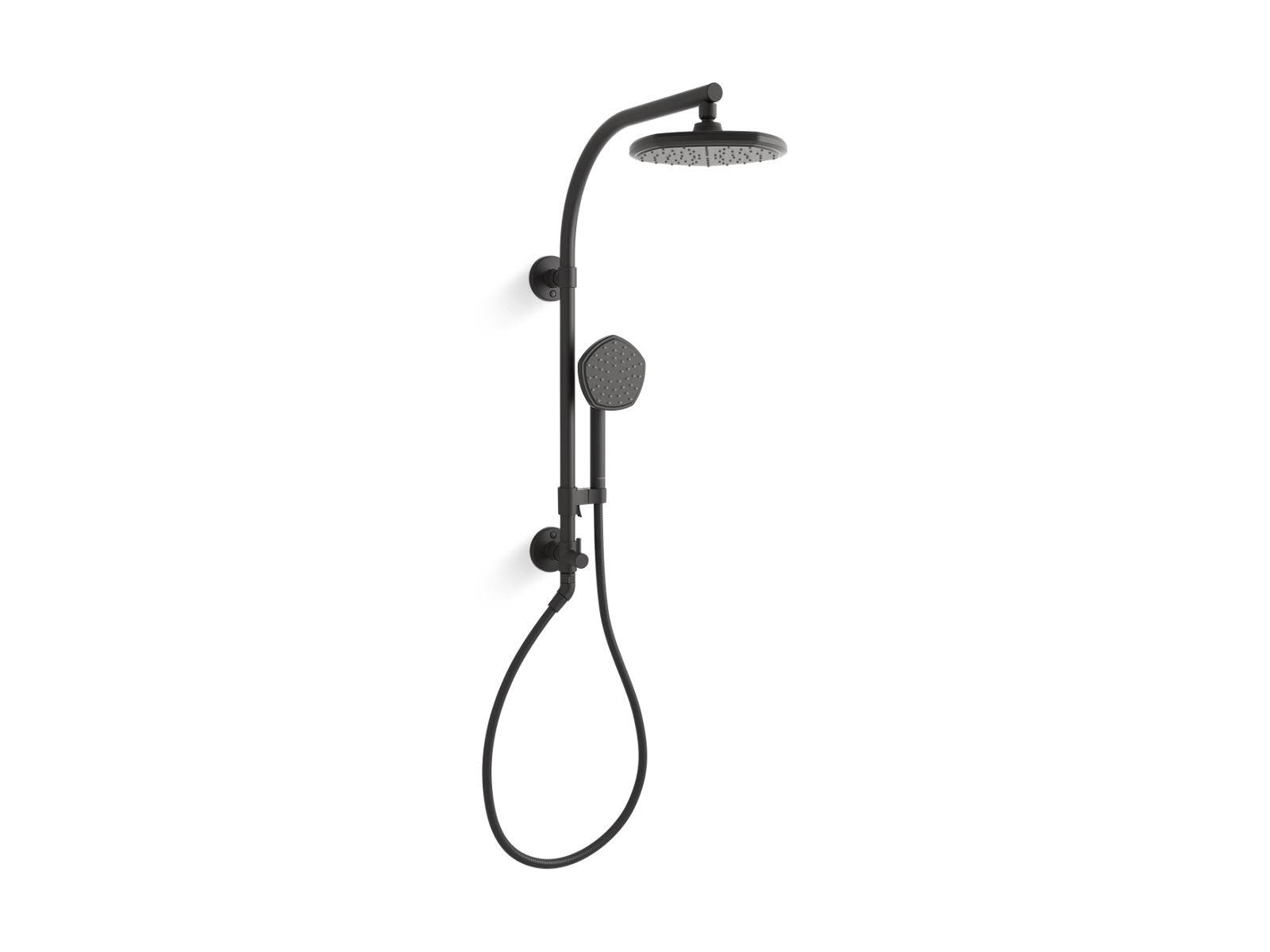 Kohler HydroRail-R Occasion Arch Shower Column Kit with Rainhead and Handshower, 1.75 GPM, 27118-G, Matte Black