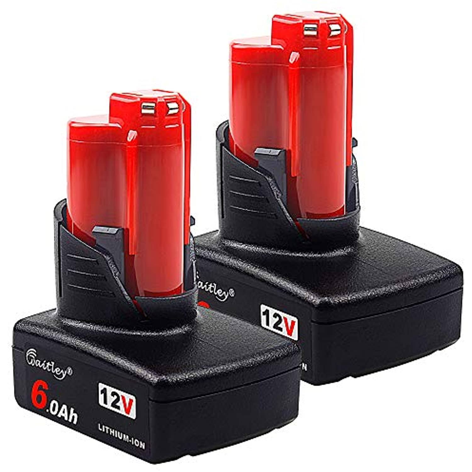 2 Pack Waitley M12 6a Replacement Battery Compatible with Milwaukee M12 12V Lith