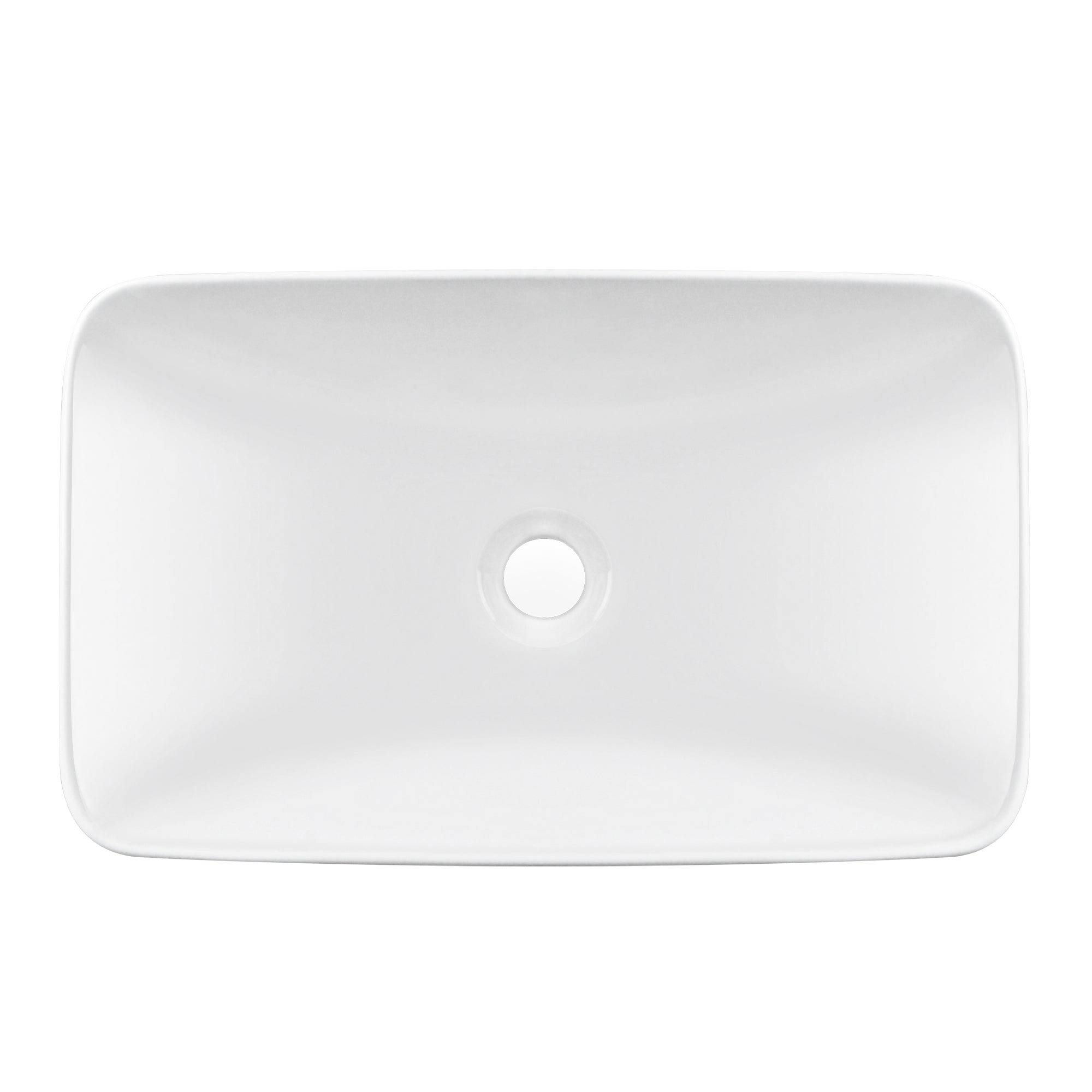 DeerValley DV-1V0047 Ally 12'' White Rectangular Ceramic Semi-Recessed Vessel Bathroom Sink