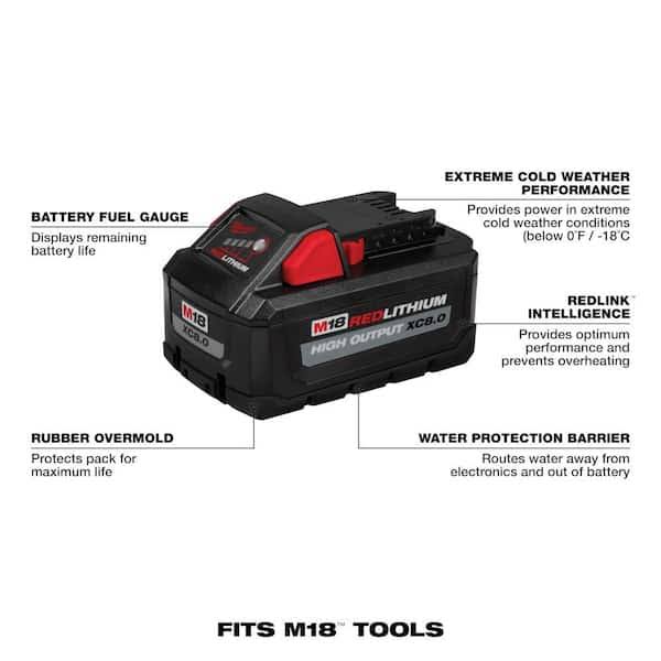 M18 18-Volt Lithium-Ion High Output XC 8.0 Ah Battery (4-Pack)