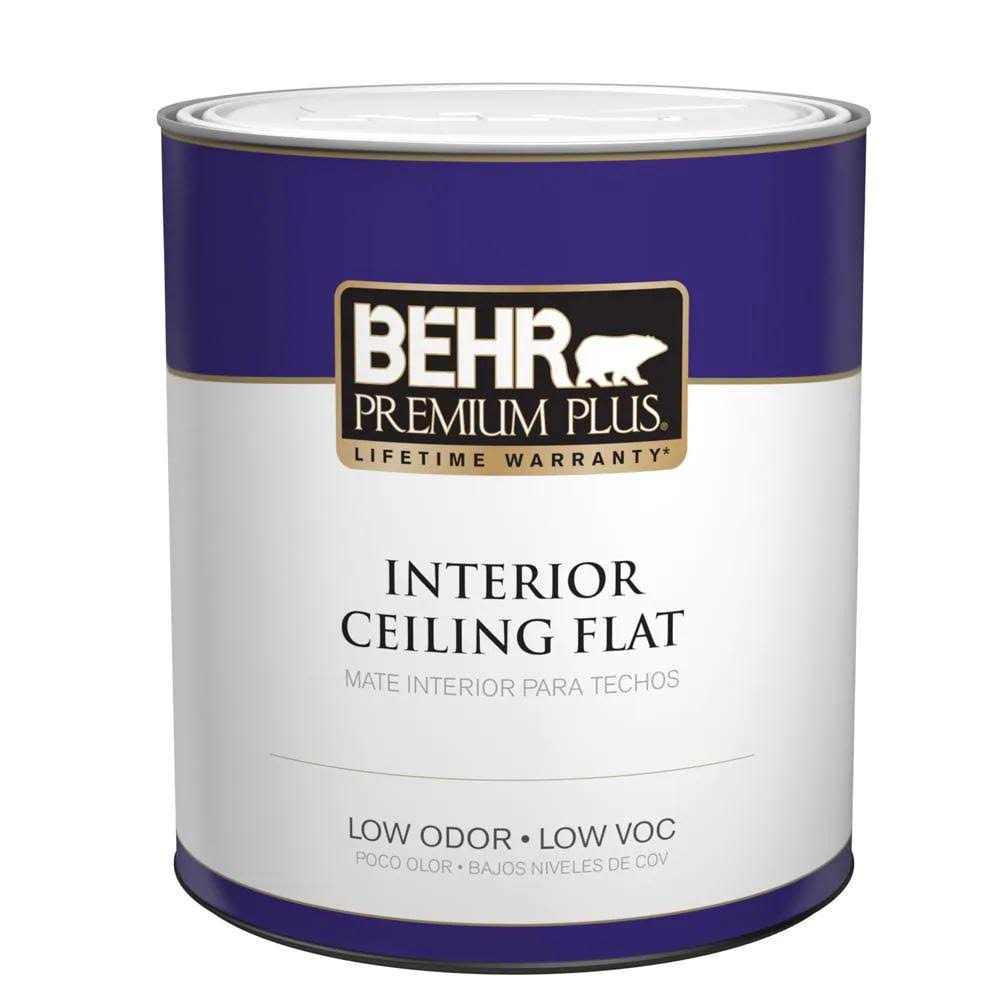 BEHR Premium Plus 1 qt. Ultra Pure White Ceiling Flat Interior Paint
