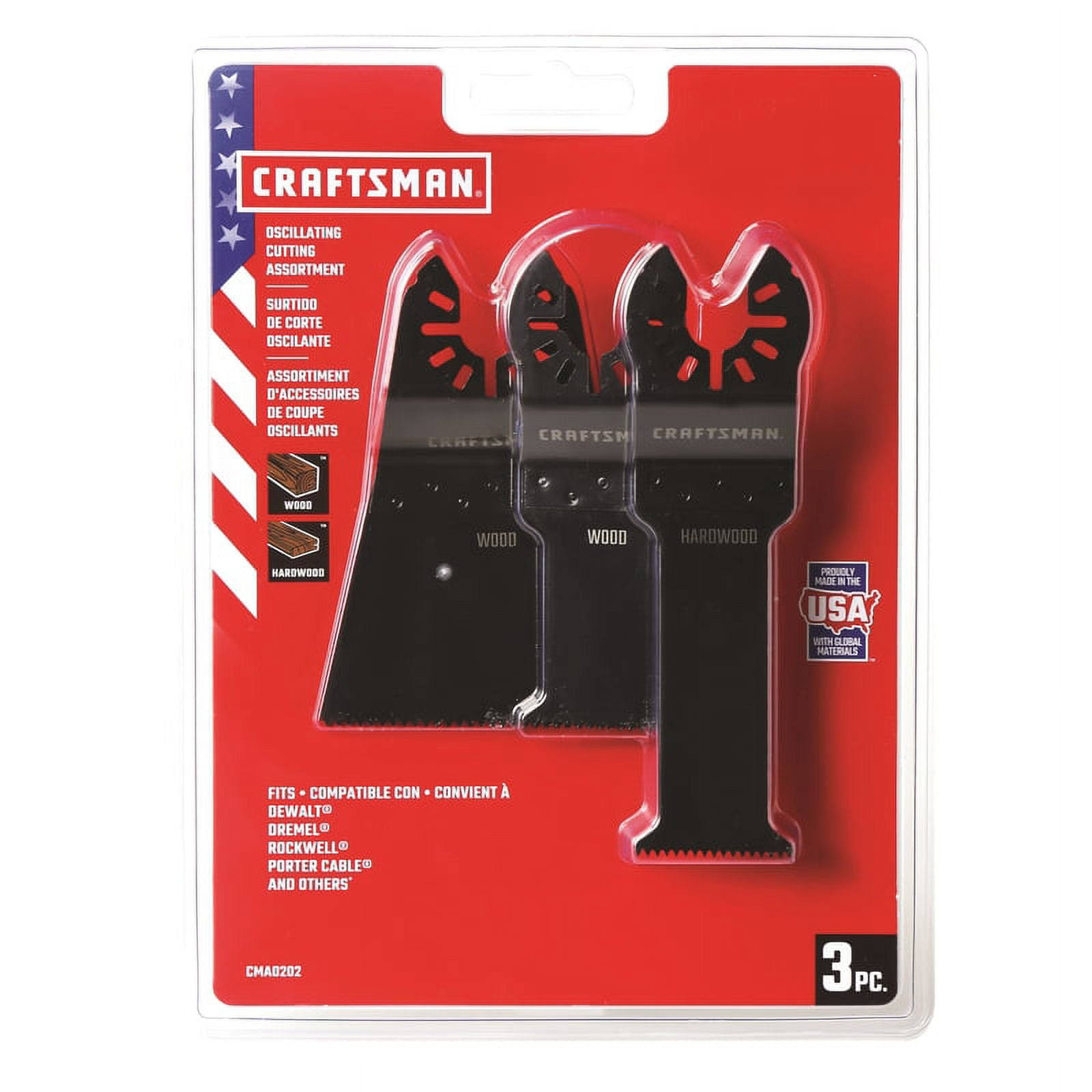 Craftsman High Carbon Steel Wood Cutting Oscillating Blade Set 3 PC
