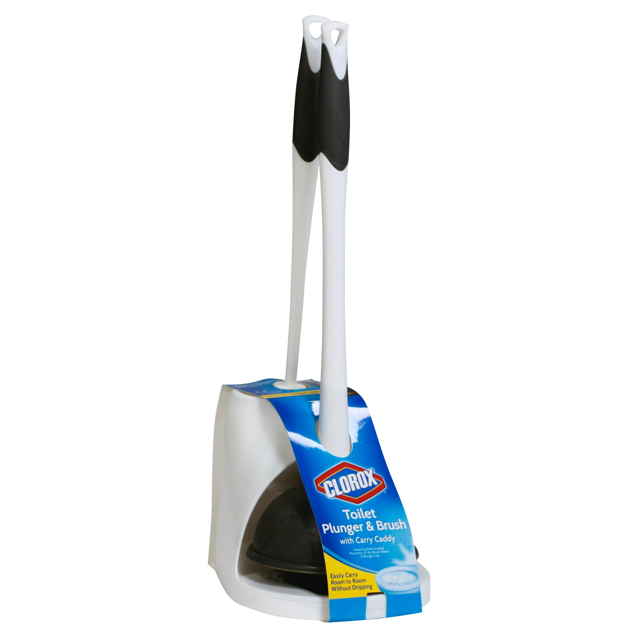 Clorox Toilet Plunger & Brush, with Carry Caddy