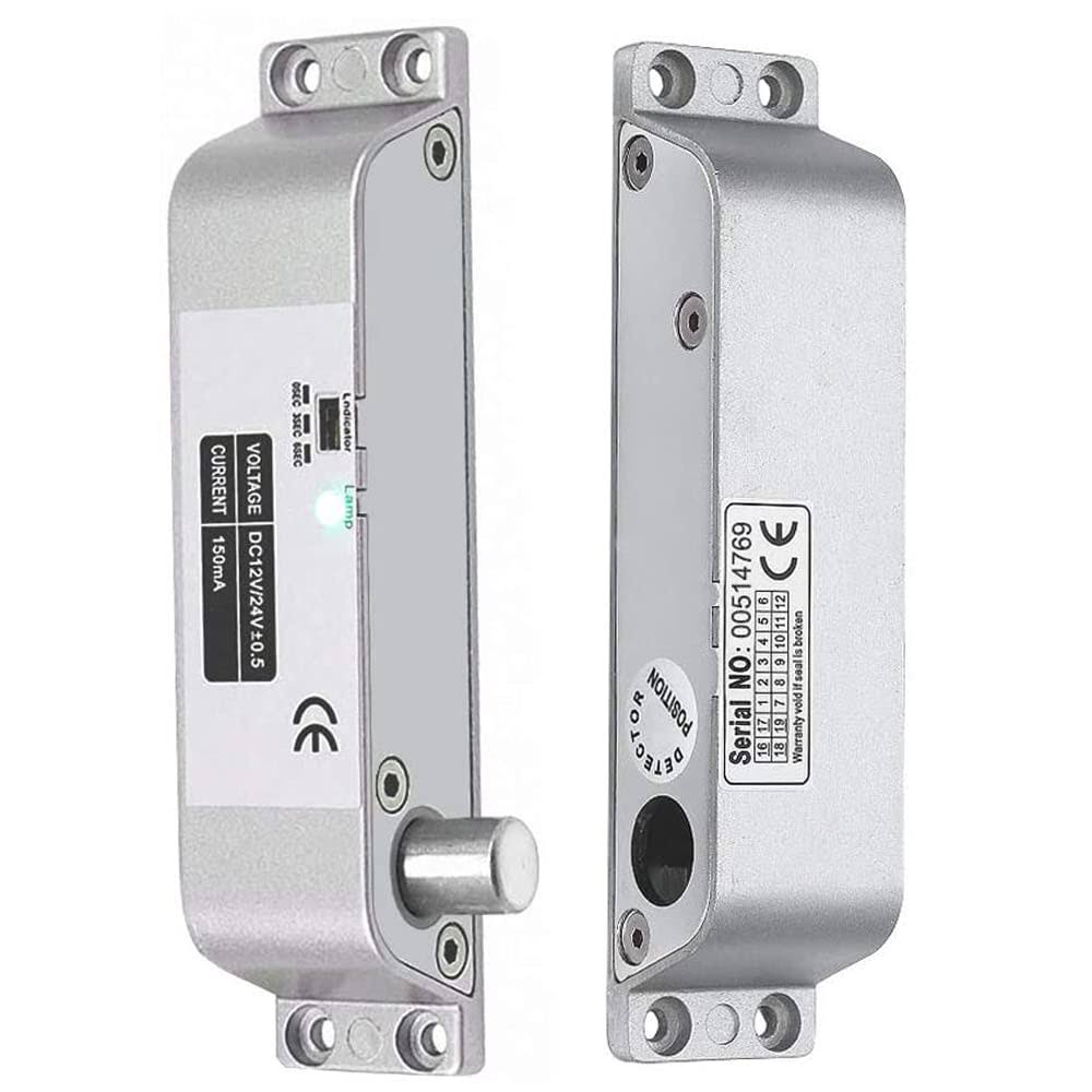 to Be Second JASAG DC12V Electric Mortise Lock, Fail Safe Mode with Adjustment Time Delay, Electric Drop Bolt Lock for Door Access Control, Silver (