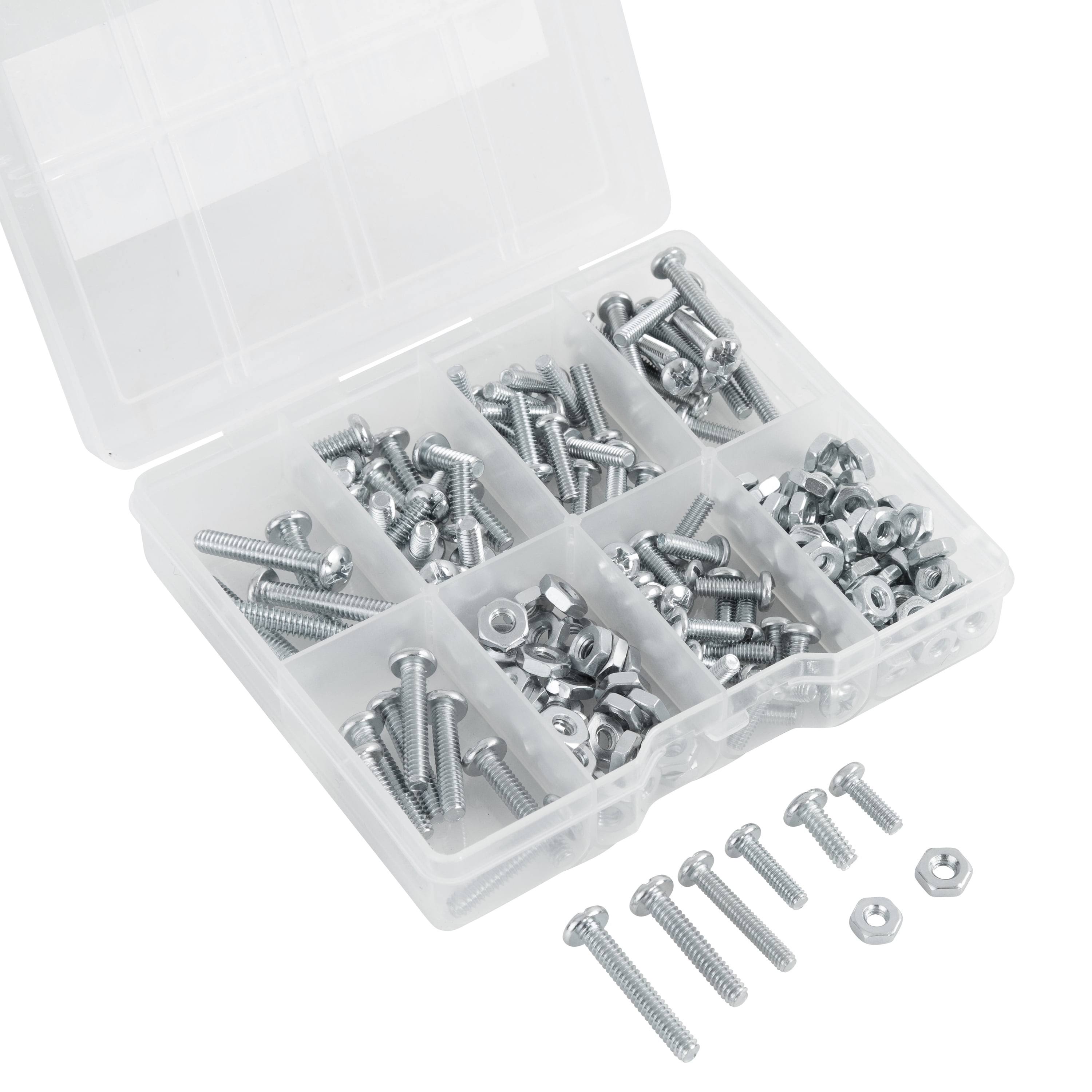 Hyper Tough 182-Piece Machine Screw and Nut Assortment with Storage Case, 3304