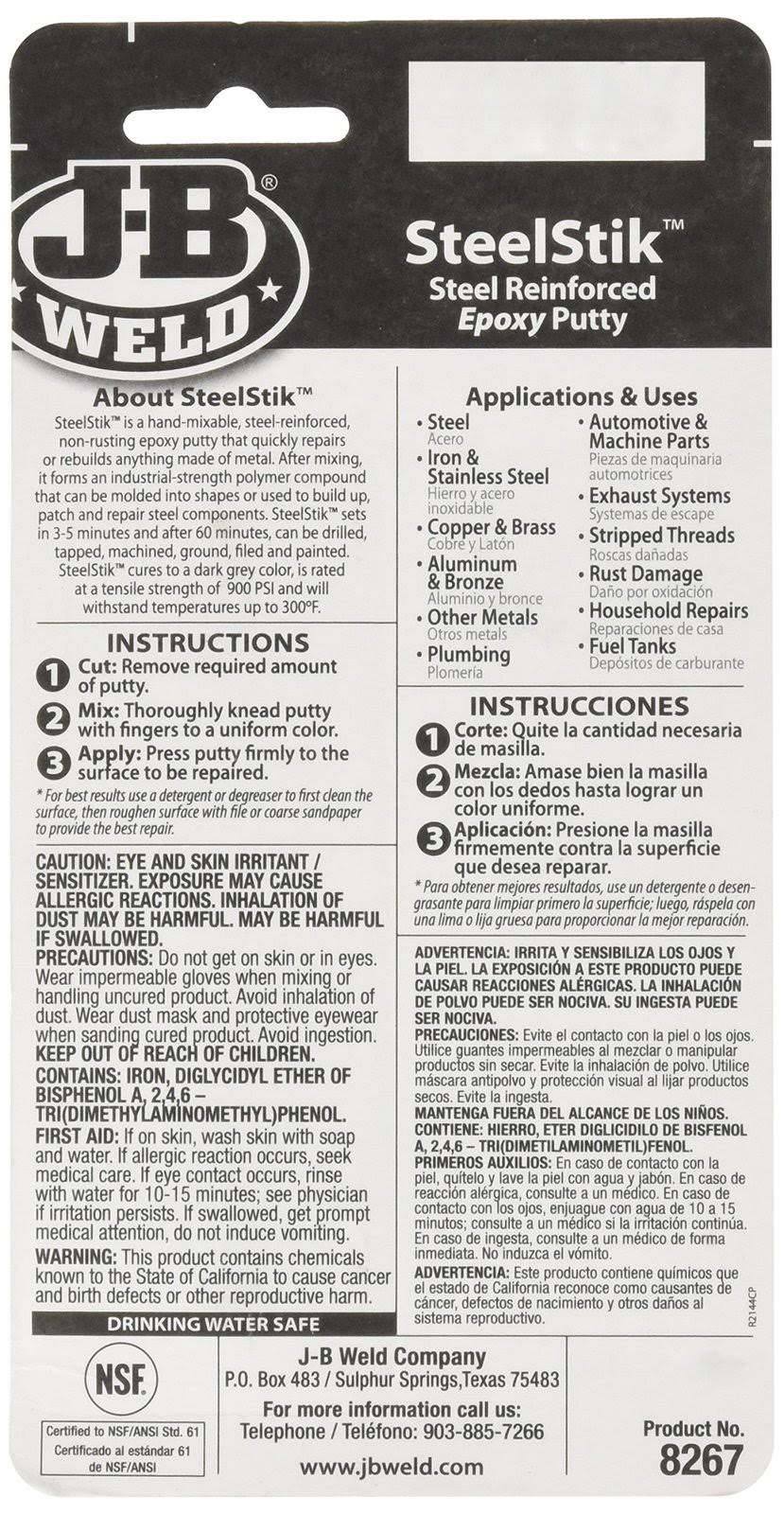 J-B Weld 2 oz. SteelStik Epoxy Putty