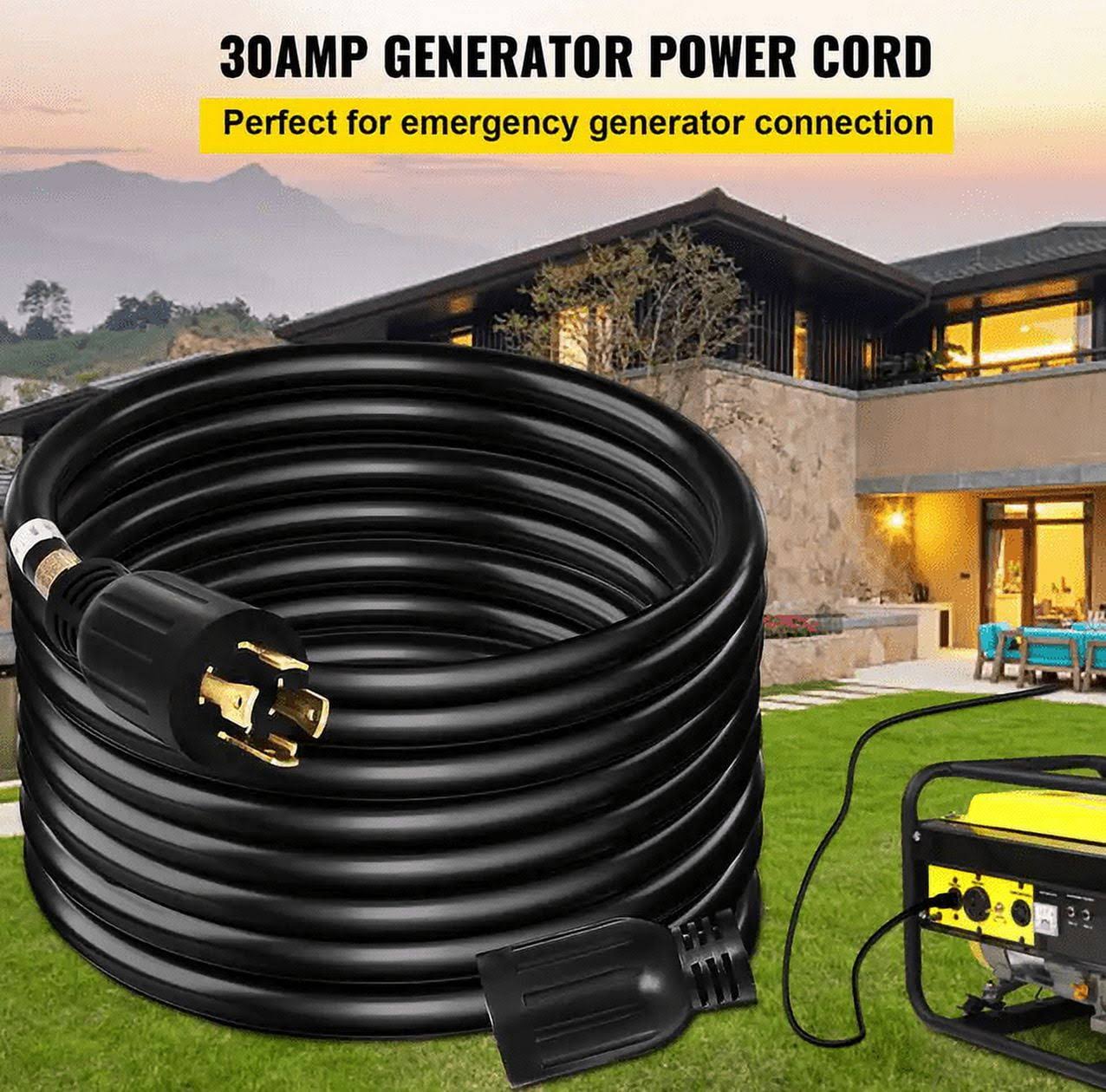 VEVOR FDJYCX50FT30A0001V1 50 ft. Generator Extension Cord 250-Volt 30 Amp Generator Cord UL Listed Generator Power Cord with Twist Lock Connectors