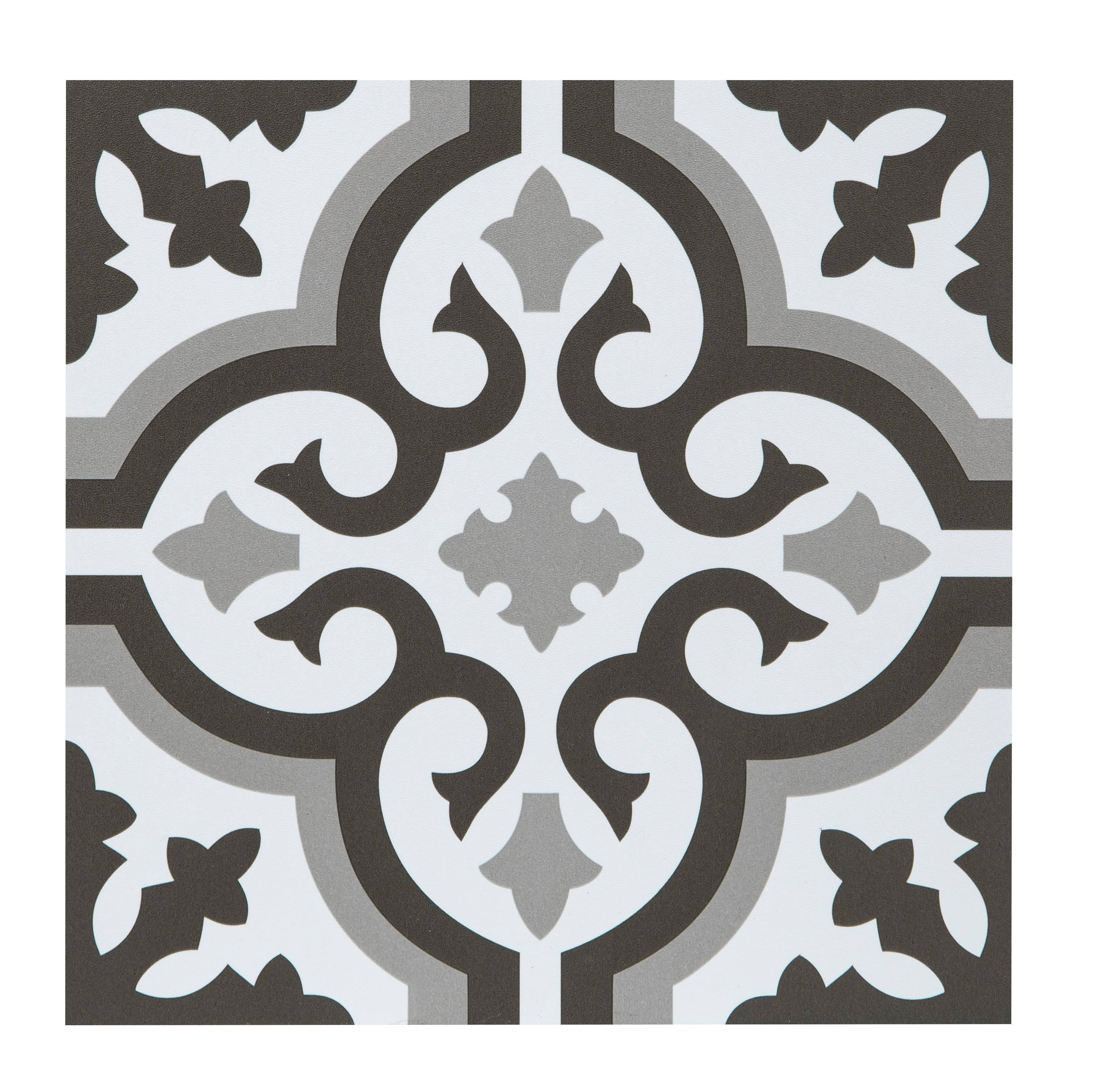 Style Selections Charlotte Deco Water Resistant Peel & Stick Luxury Vinyl Tile Flooring- 12 x 12 in