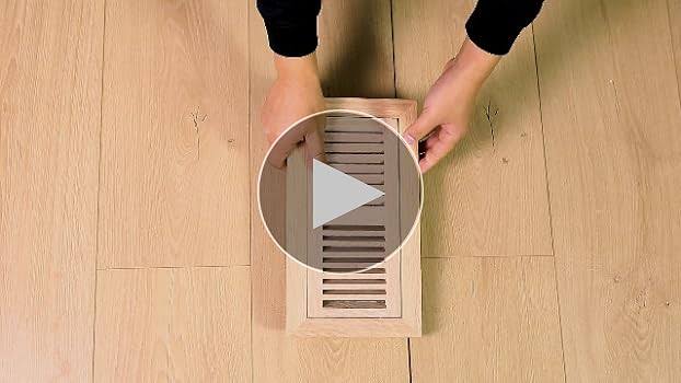 Homewell Red Oak Wood Floor Register Flush Mount Vent with Damper 4x10 inch Unfinished