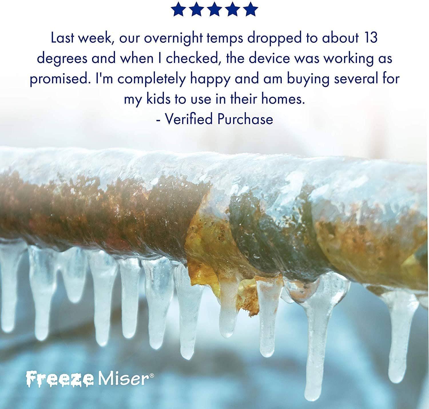 Freeze Miser 2 Pack- Outdoor Faucet Freeze Protection | Durable Replacement for Faucet Covers for Winter- Freeze Proof Outdoor Faucet Protector-