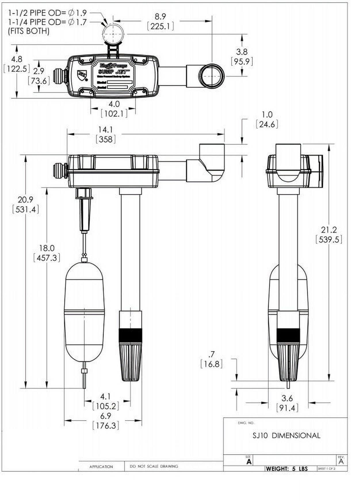 Liberty Pumps SJ10 SumpJet Water Powered Sump Pump