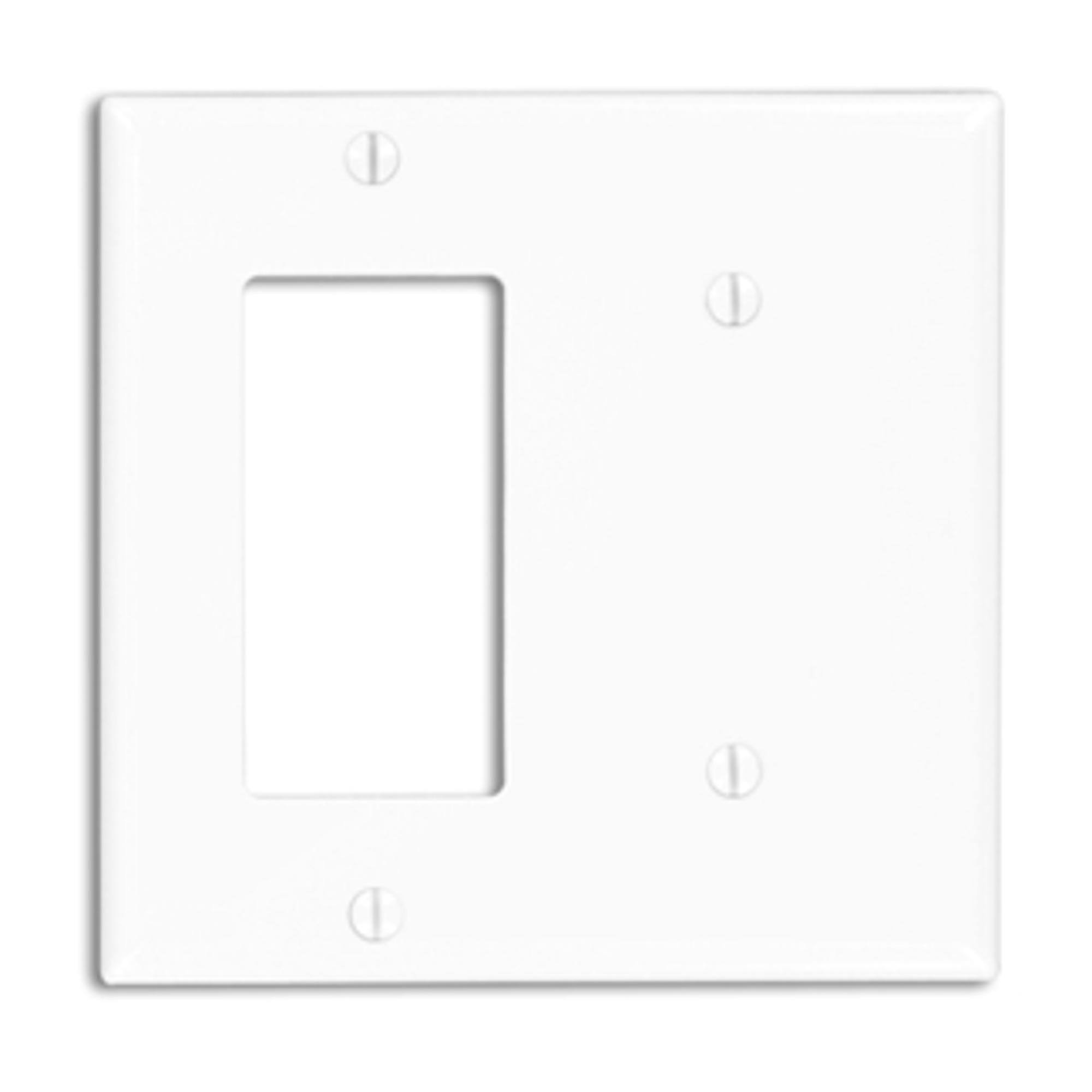 Leviton 80708-W Wallplate 2-Gang 1-Decora 1-Blank Standard Size Nylon- White