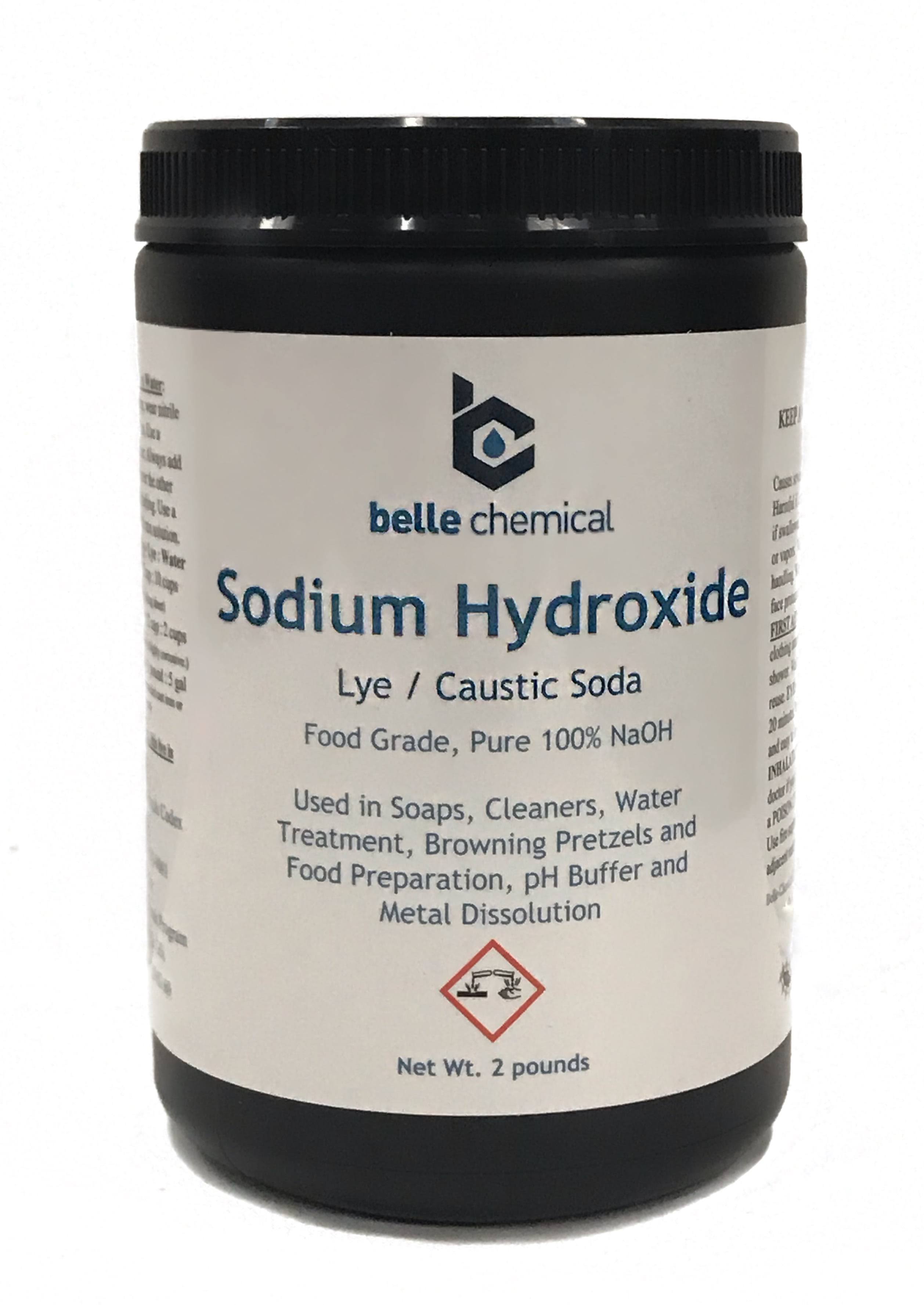 Sodium Hydroxide- Pure- Food Grade (Caustic Soda, Lye) (2 Pound jar)