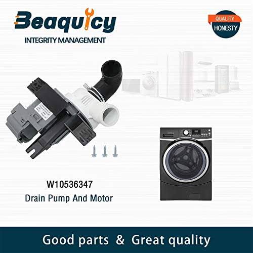 W10536347 Washer Drain Pump Assembly (120V 60Hz 0.95a) by Beaquicy- Replacement for Whirlpool Ken-more Washing Machine- Package Includes The Motor