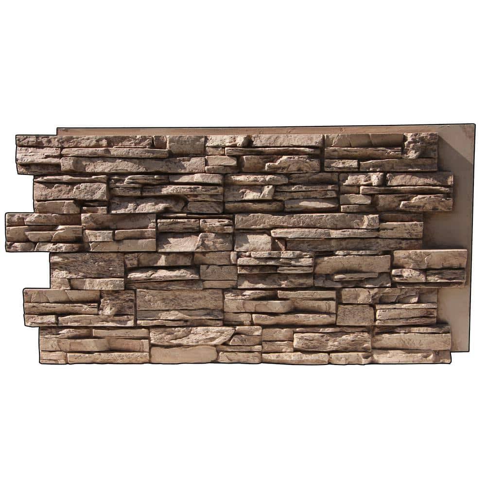 Tritan BP Lightning Ridge 48 in. x 24 in. Faux Stone Siding Panel Finished Cappuccino Interlocking Panel