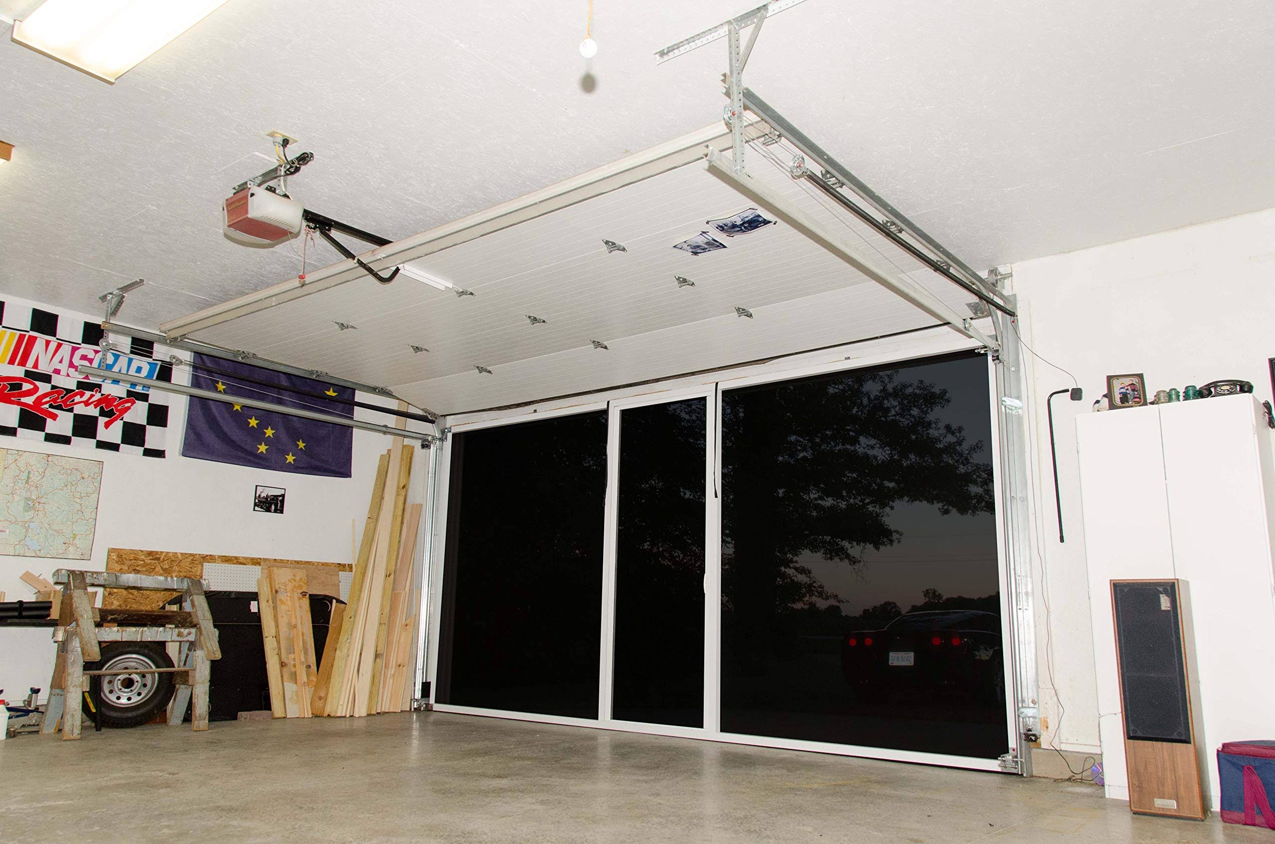 Lifestyle Screens Garage Door Screen 7'H White Privacy Superscreen Models (White, 16'Wx7'H)