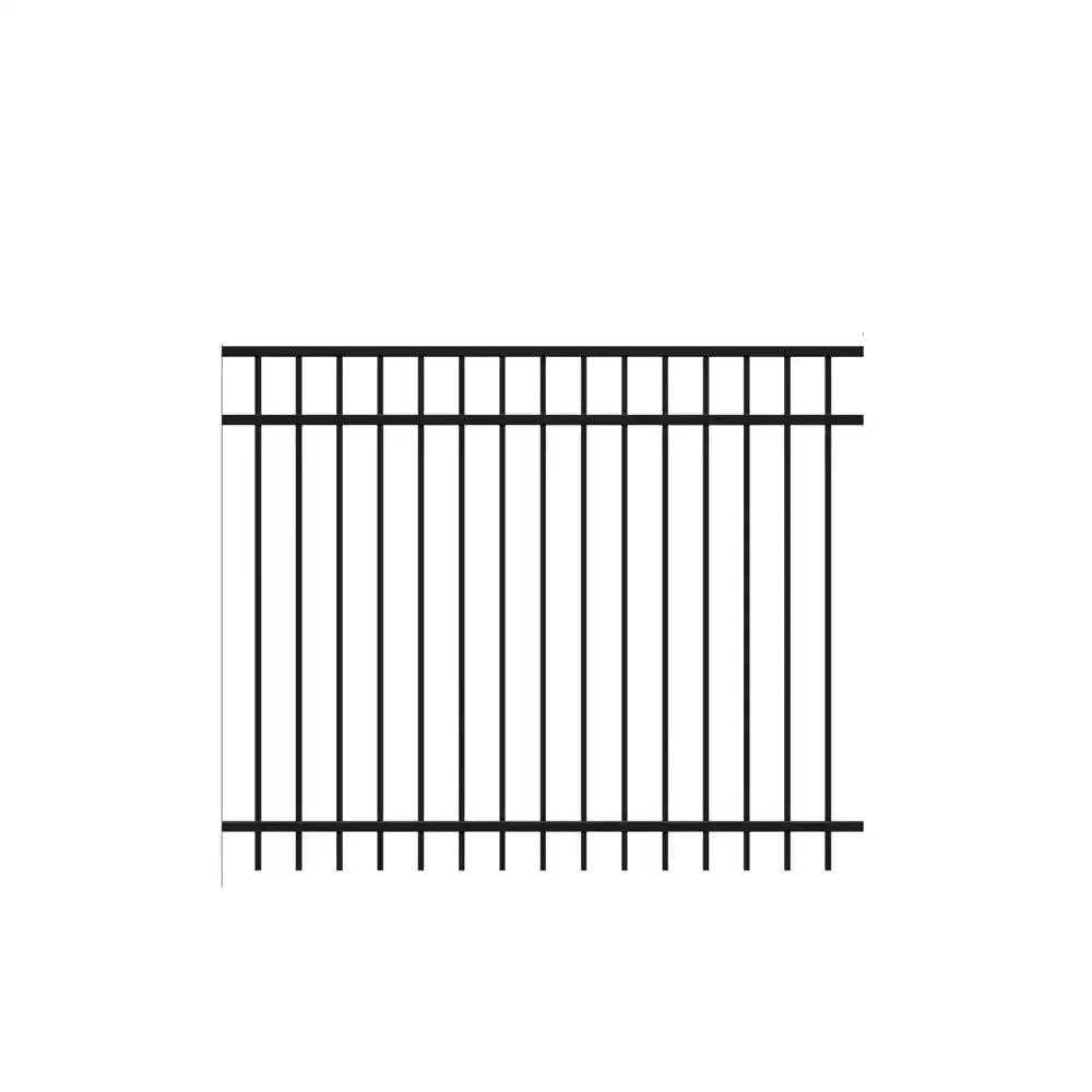 Barrette Outdoor Living Natural Reflections Standard-Duty 5 ft. H x 6 ft. W Black Aluminum Pre-Assembled Fence Panel