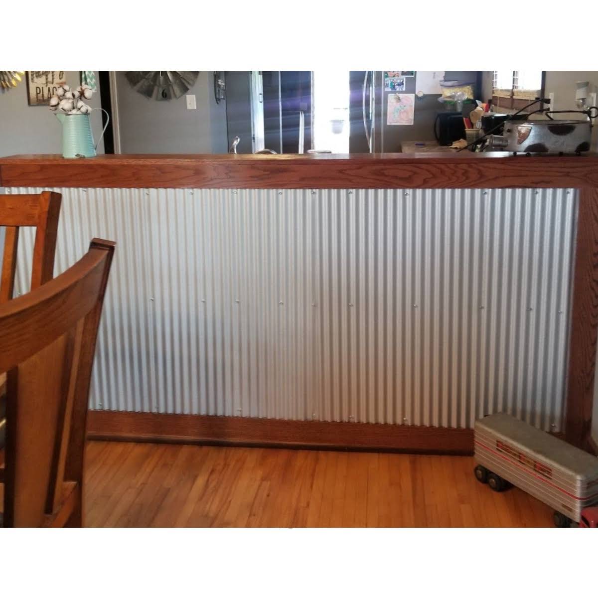 Dakota Tin Corrugated Metal Wainscoting 24in W x 36in H / Galvalume